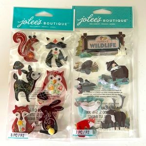 Set of 2: woodland felt animals & forest wildlife